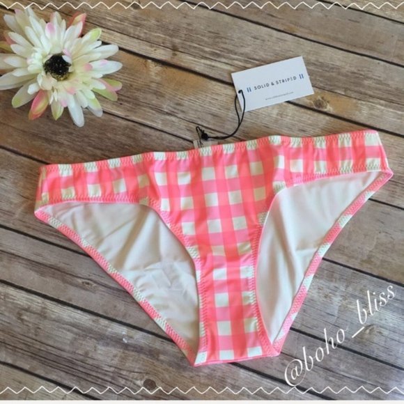 SOLID & STRIPED Pink & White Gingham Bikini Set NEW - Picture 6 of 9